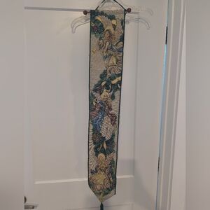 Angel Wreath Musical Instrument Tapestry Wall Hanging with Tassel Made in USA